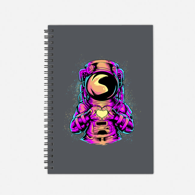 Astronaut Love Sign-none dot grid notebook-daizzystudio