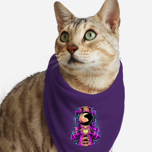 Astronaut Love Sign-cat bandana pet collar-daizzystudio