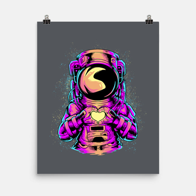 Astronaut Love Sign-none matte poster-daizzystudio