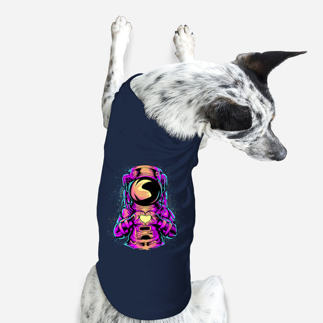 Astronaut Love Sign-dog basic pet tank-daizzystudio