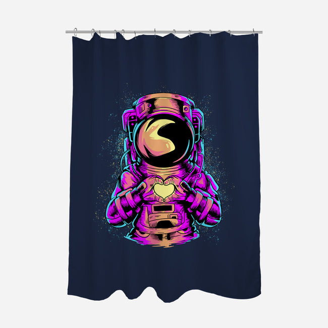 Astronaut Love Sign-none polyester shower curtain-daizzystudio