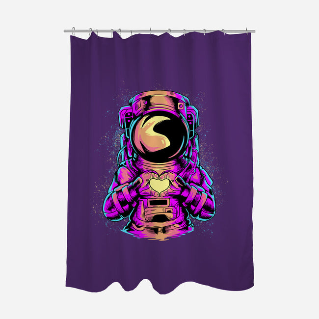 Astronaut Love Sign-none polyester shower curtain-daizzystudio