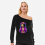 Astronaut Love Sign-womens off shoulder sweatshirt-daizzystudio