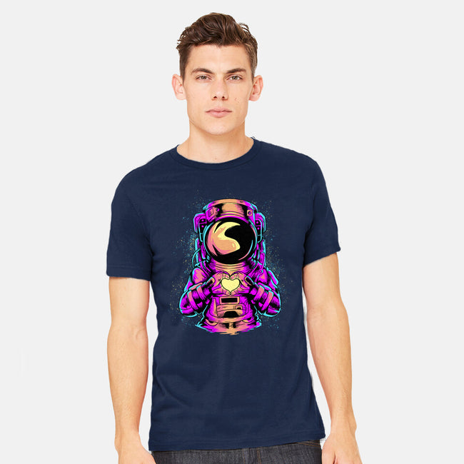 Astronaut Love Sign-mens heavyweight tee-daizzystudio