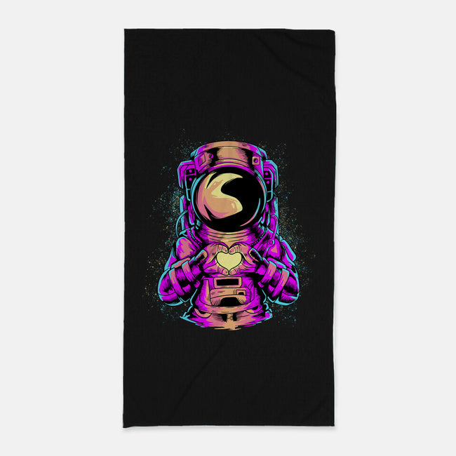 Astronaut Love Sign-none beach towel-daizzystudio