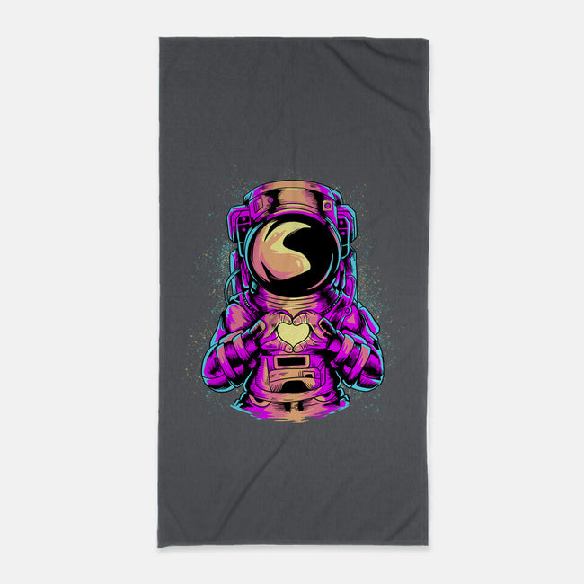 Astronaut Love Sign-none beach towel-daizzystudio