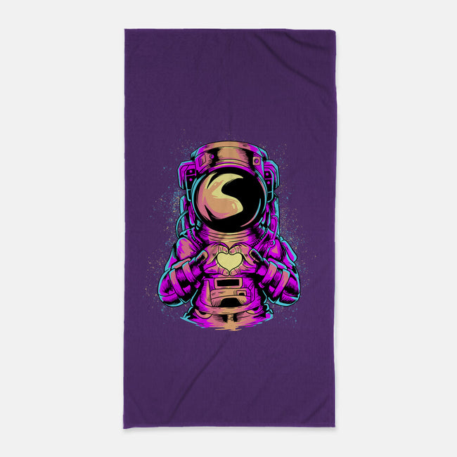 Astronaut Love Sign-none beach towel-daizzystudio