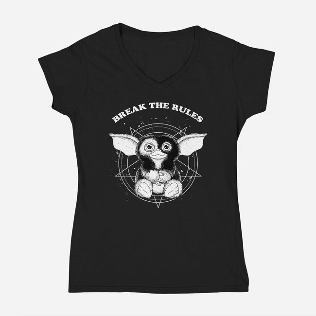 Break The Rules-womens v-neck tee-retrodivision