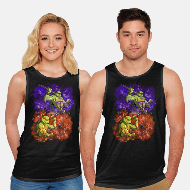 Techno Boy And Pizza Boy-unisex basic tank-nickzzarto