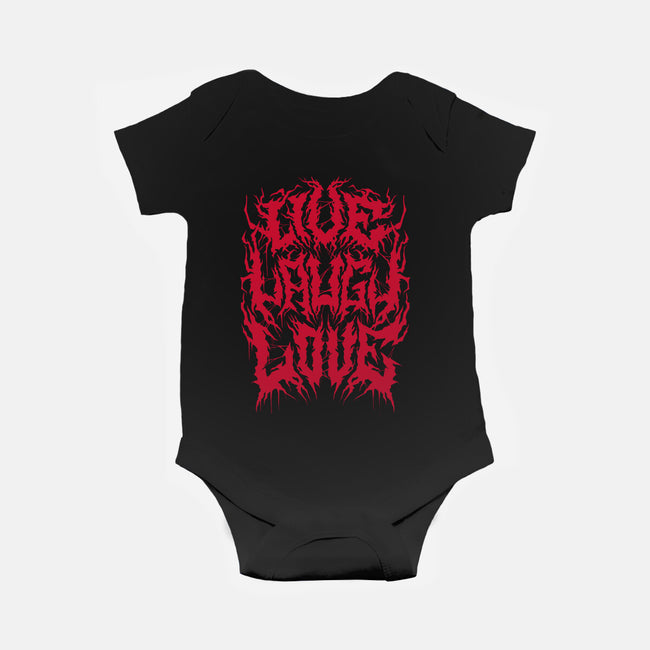 Live Laugh Love Black Metal-baby basic onesie-Nemons