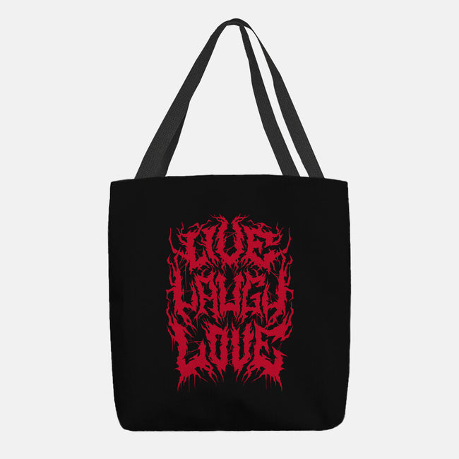 Live Laugh Love Black Metal-none basic tote bag-Nemons