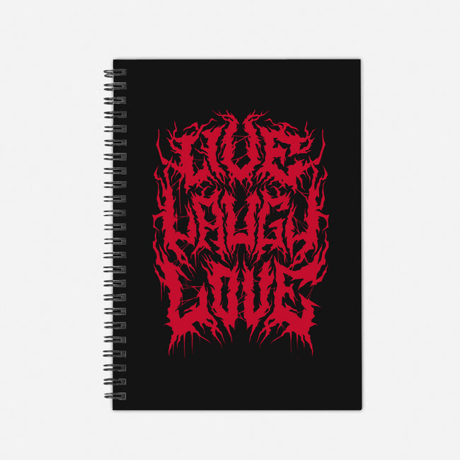 Live Laugh Love Black Metal-none dot grid notebook-Nemons