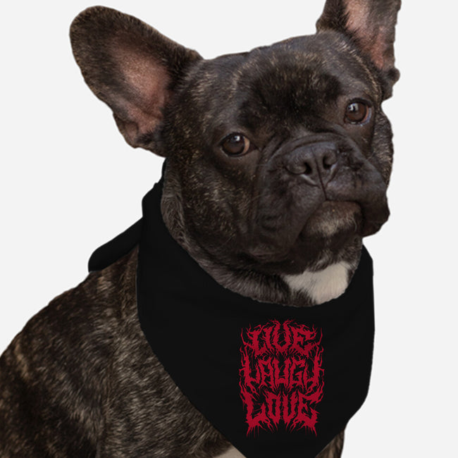 Live Laugh Love Black Metal-dog bandana pet collar-Nemons