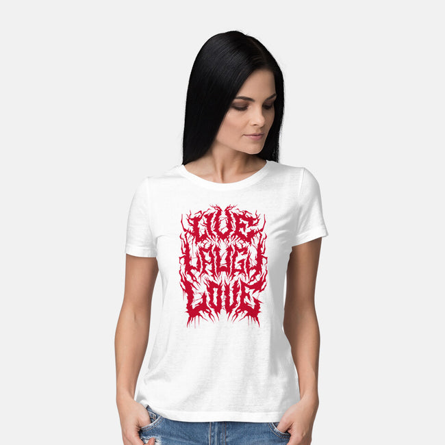 Live Laugh Love Black Metal-womens basic tee-Nemons