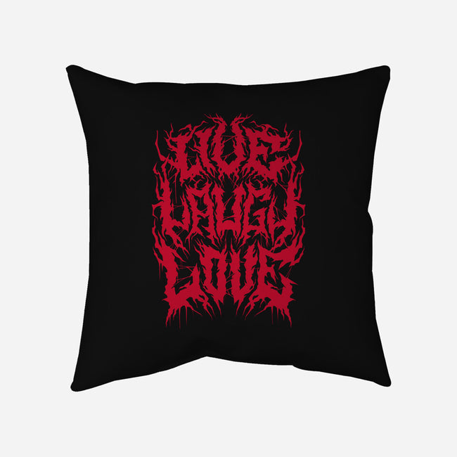 Live Laugh Love Black Metal-none removable cover w insert throw pillow-Nemons
