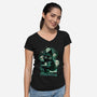 Meowleficus-womens v-neck tee-ricolaa