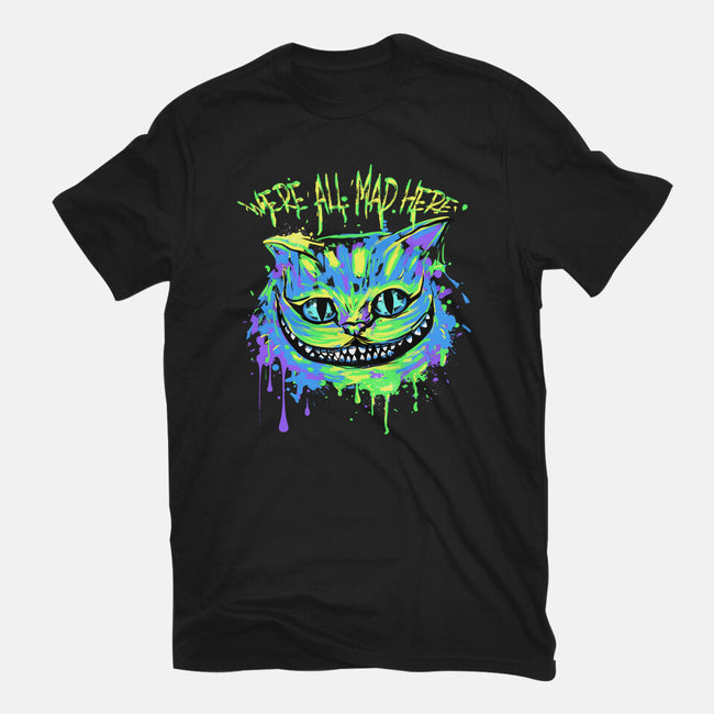 Colorful Mad Cat-womens basic tee-IKILO