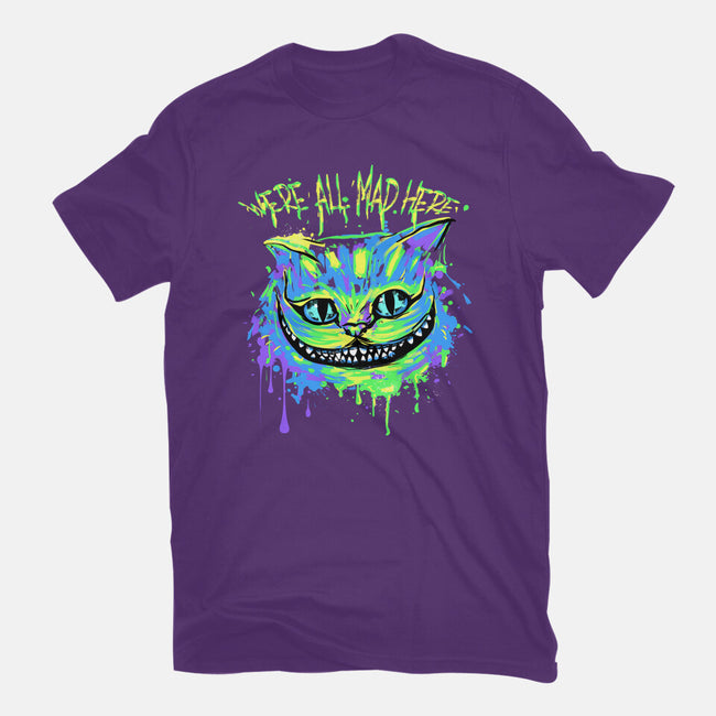 Colorful Mad Cat-womens basic tee-IKILO