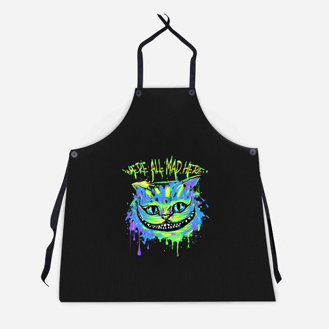 Colorful Mad Cat-unisex kitchen apron-IKILO