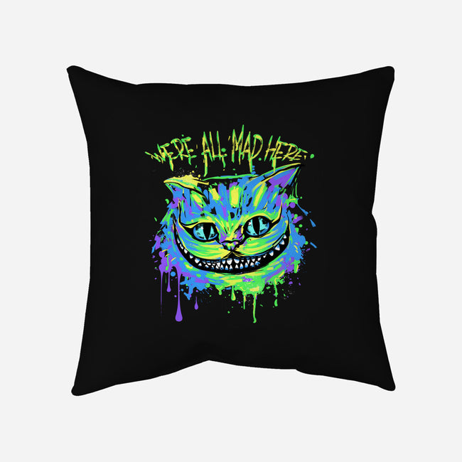 Colorful Mad Cat-none removable cover w insert throw pillow-IKILO