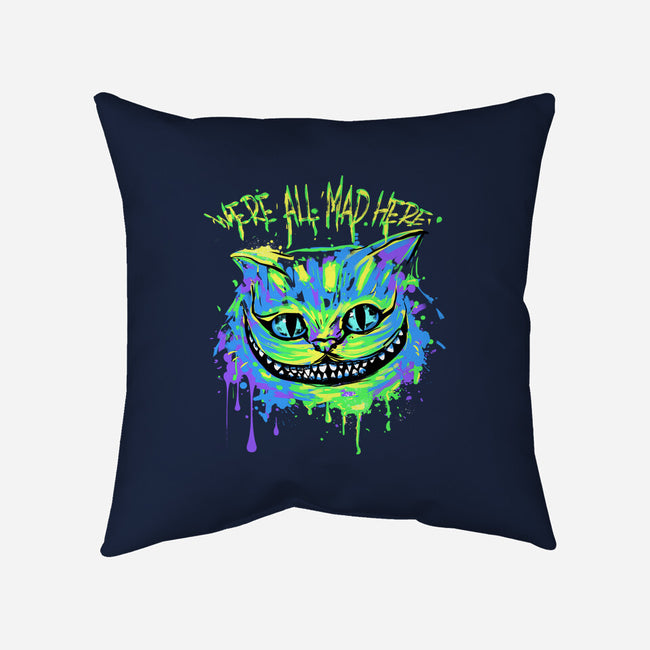 Colorful Mad Cat-none removable cover w insert throw pillow-IKILO