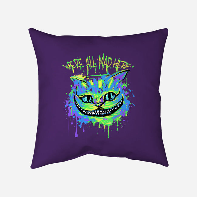 Colorful Mad Cat-none removable cover w insert throw pillow-IKILO