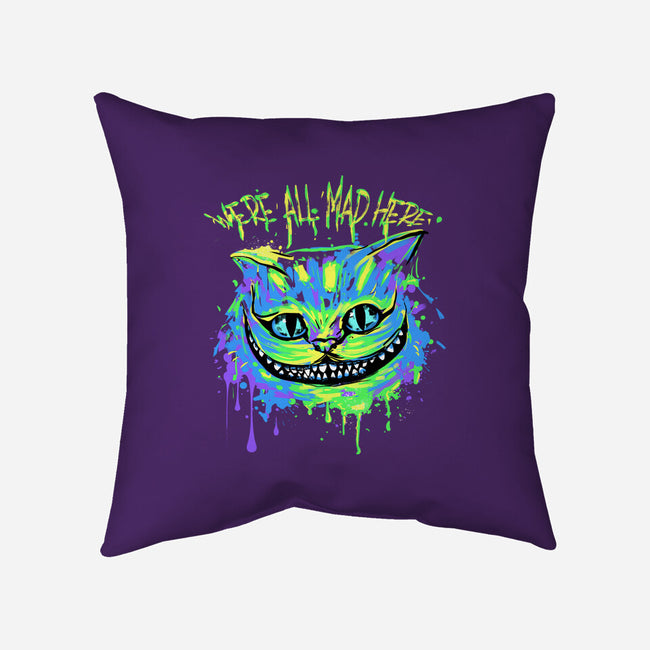 Colorful Mad Cat-none removable cover throw pillow-IKILO