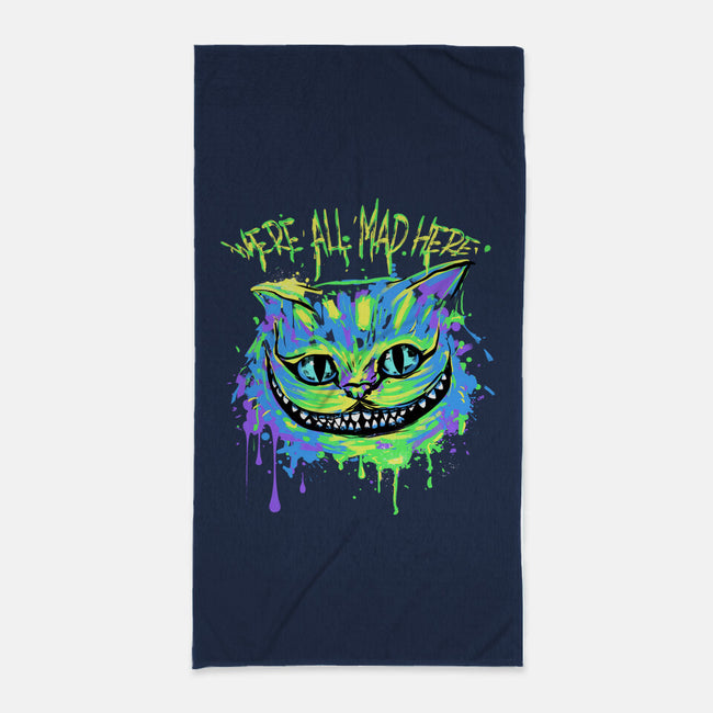 Colorful Mad Cat-none beach towel-IKILO