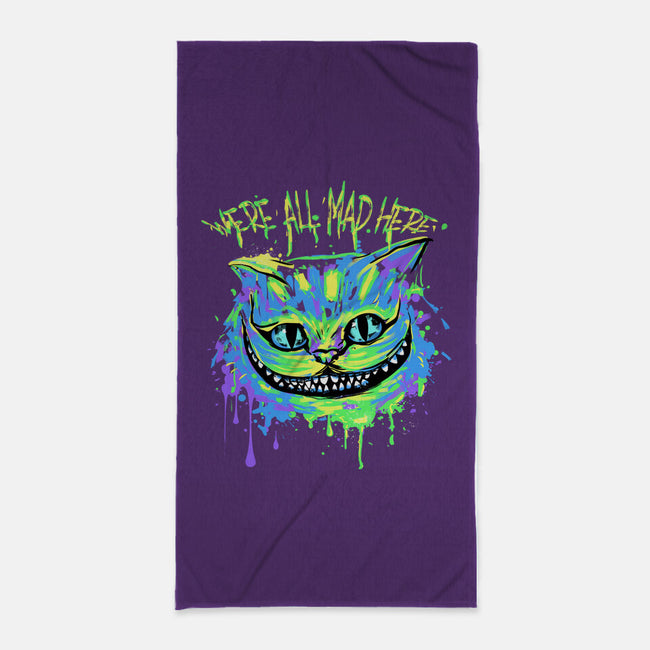 Colorful Mad Cat-none beach towel-IKILO