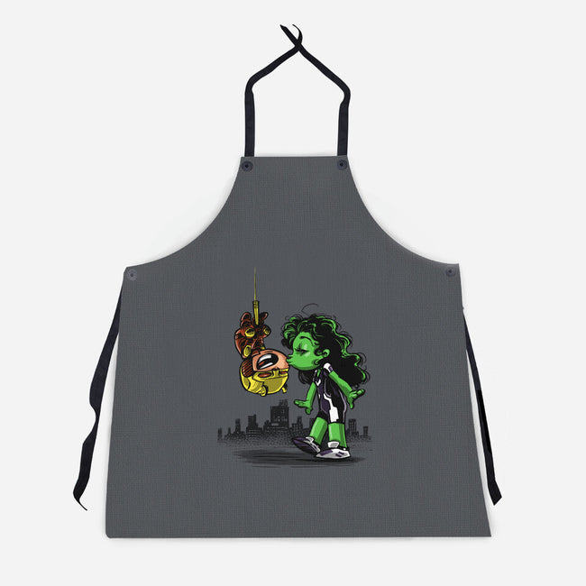 Spidey Style Kiss-unisex kitchen apron-zascanauta