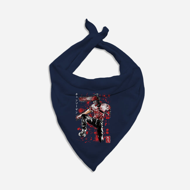 ChainsawMan Sumi-E-cat bandana pet collar-DrMonekers