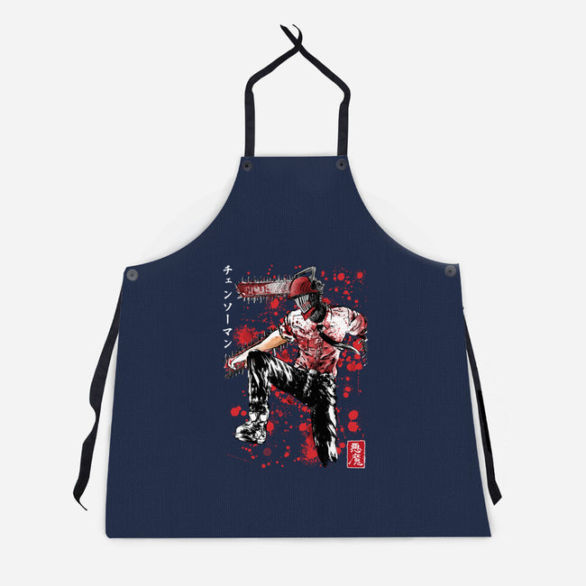 ChainsawMan Sumi-E-unisex kitchen apron-DrMonekers
