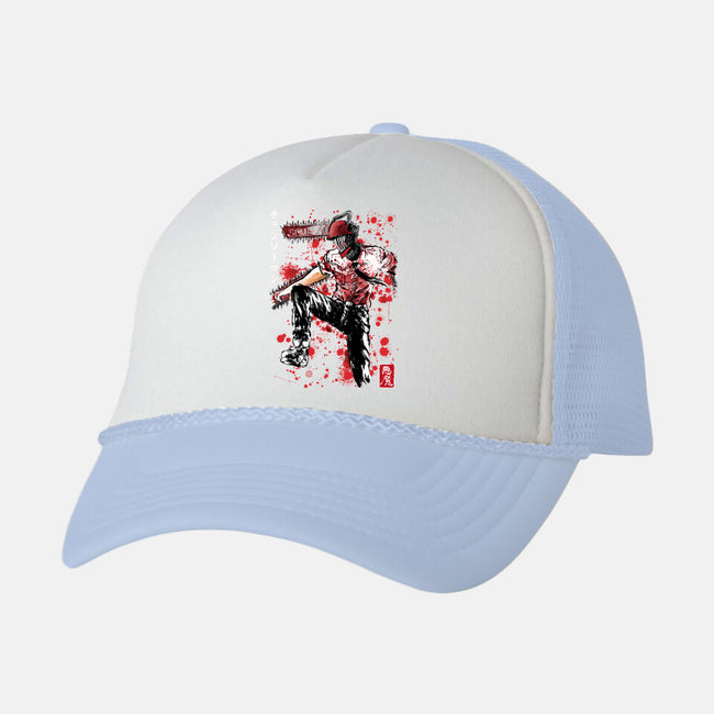 ChainsawMan Sumi-E-unisex trucker hat-DrMonekers