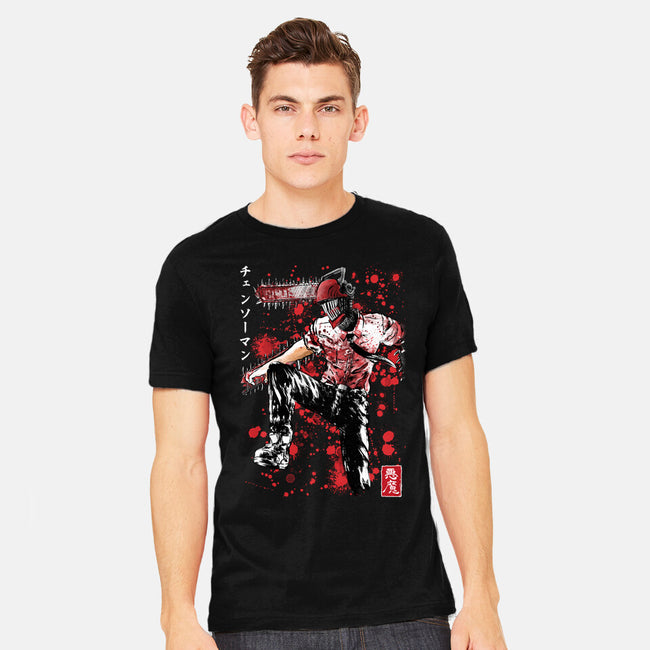 ChainsawMan Sumi-E-mens heavyweight tee-DrMonekers