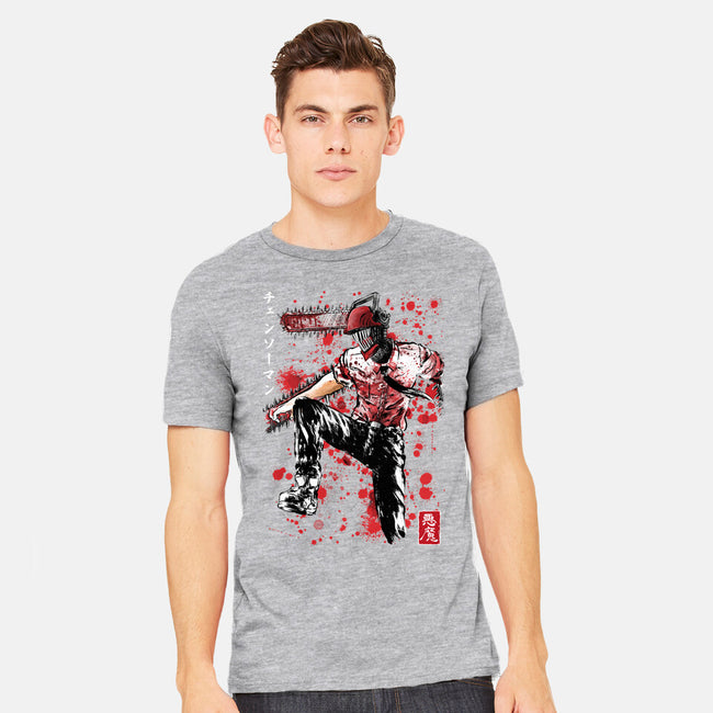 ChainsawMan Sumi-E-mens heavyweight tee-DrMonekers
