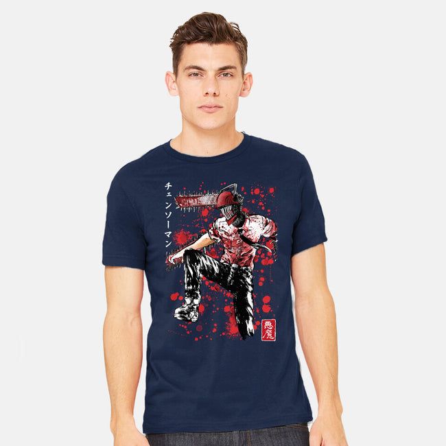 ChainsawMan Sumi-E-mens heavyweight tee-DrMonekers