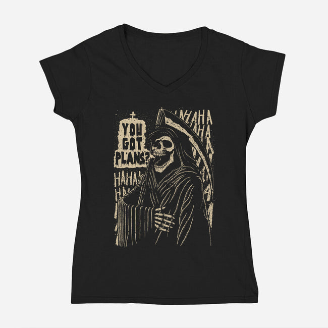 You Got Plans?-womens v-neck tee-Tronyx79