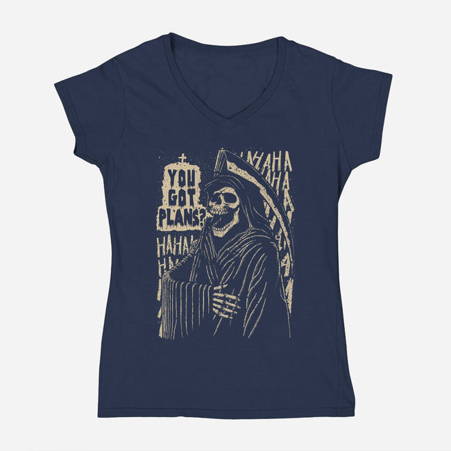 You Got Plans?-womens v-neck tee-Tronyx79