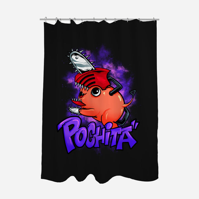 Pochita Goes Wild-none polyester shower curtain-spoilerinc
