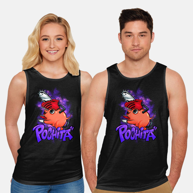 Pochita Goes Wild-unisex basic tank-spoilerinc