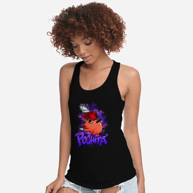 Pochita Goes Wild-womens racerback tank-spoilerinc