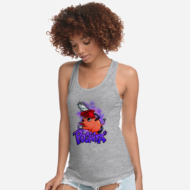 Pochita Goes Wild-womens racerback tank-spoilerinc