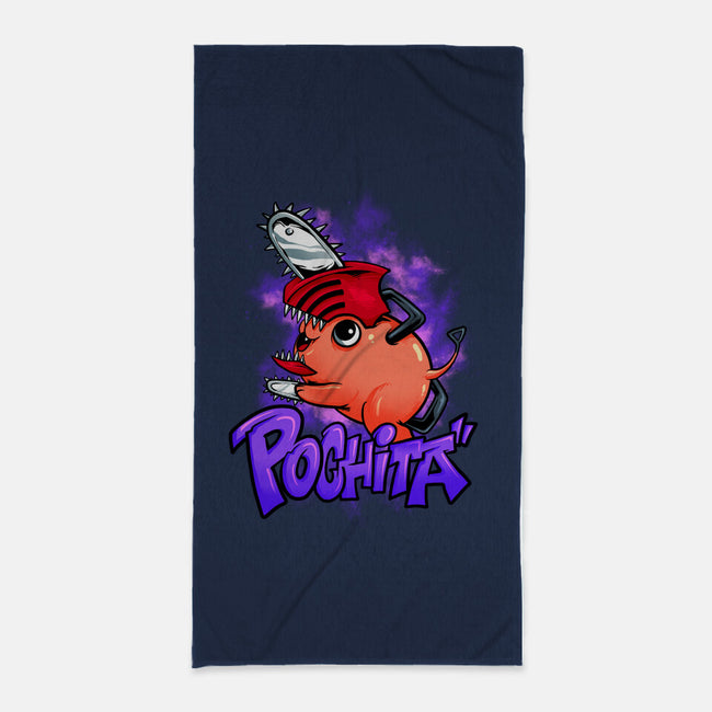 Pochita Goes Wild-none beach towel-spoilerinc