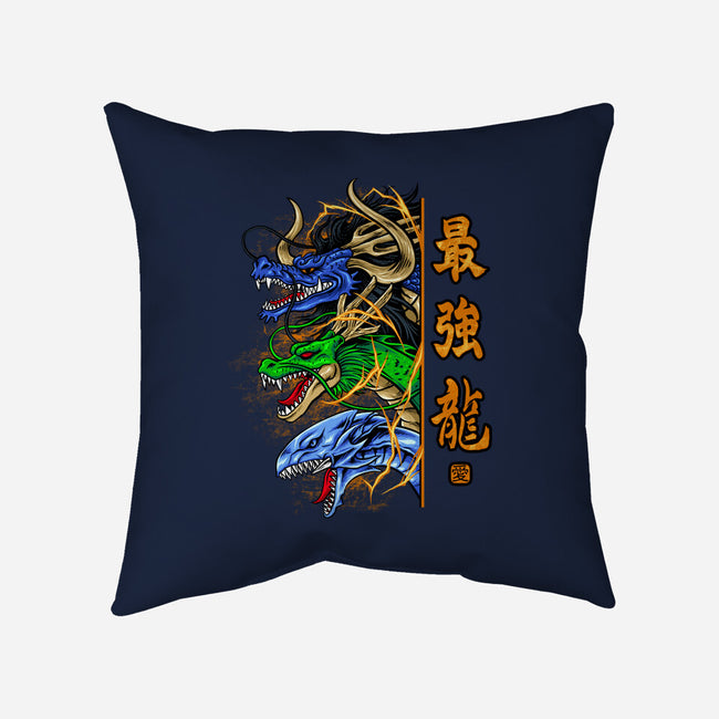 Trio Dragon-none removable cover w insert throw pillow-spoilerinc