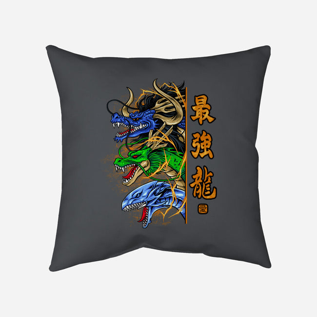 Trio Dragon-none removable cover throw pillow-spoilerinc