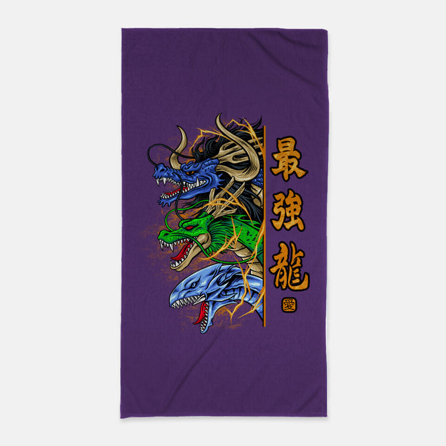 Trio Dragon-none beach towel-spoilerinc