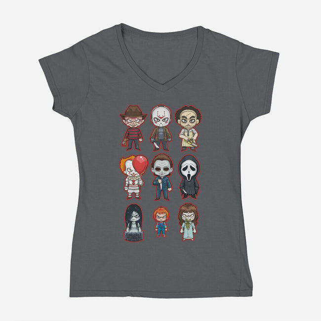 Chibi Horror-womens v-neck tee-Andriu