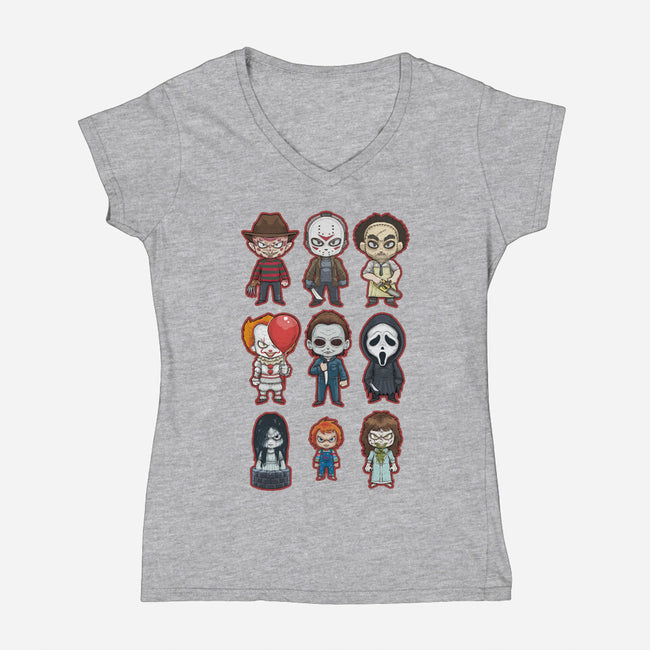 Chibi Horror-womens v-neck tee-Andriu