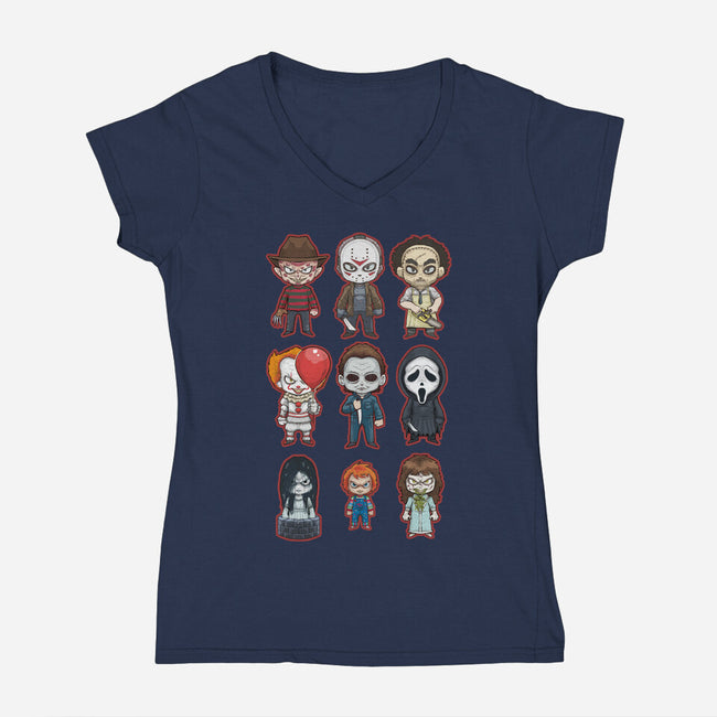 Chibi Horror-womens v-neck tee-Andriu
