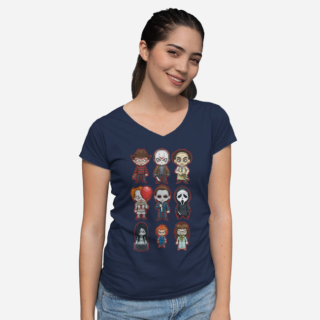 Chibi Horror-womens v-neck tee-Andriu